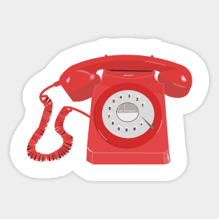 Old fashioned red telephone Sticker